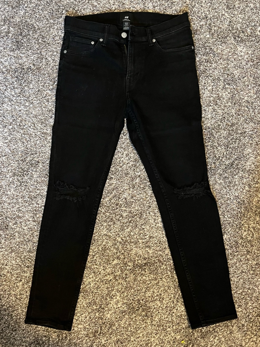 H&M Black Ripped Skinny Jeans